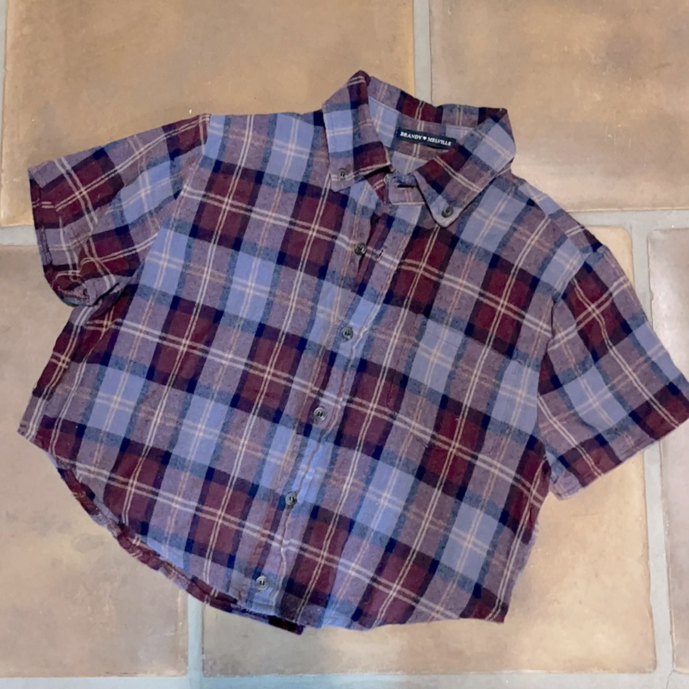 Brandy cropped plaid flannel
